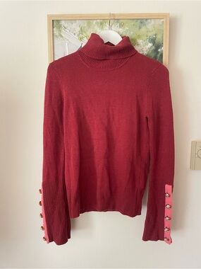 Ramy Brook Brianna Turtleneck Sweater with Buttons Size Small